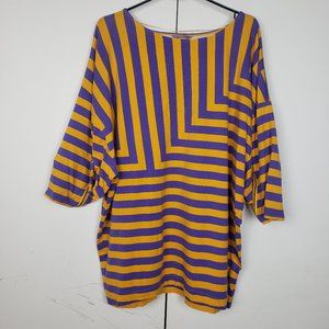 Gold & Violet Optical Illusion Top